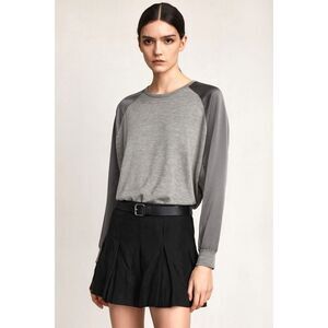 ALLSAINTS Gray Japanese Cloth Butterfly Sleeve Pullover Top Shirt Women's Size 0